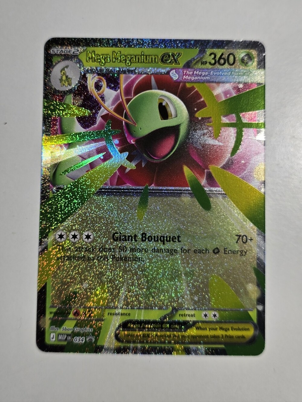 Pokemon Mega Meganium ex Mega Evolution Promo 034 Holofoil